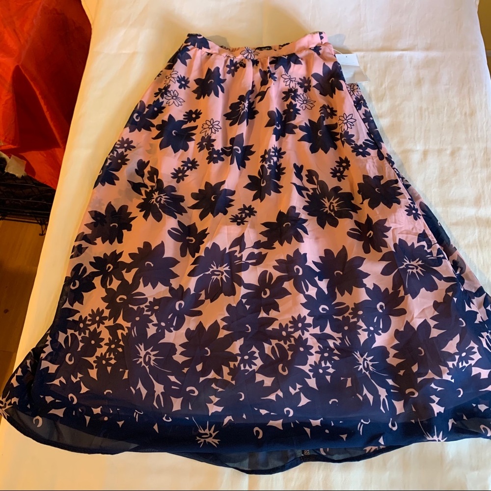 Long Sequin Hearts Floral Skirt